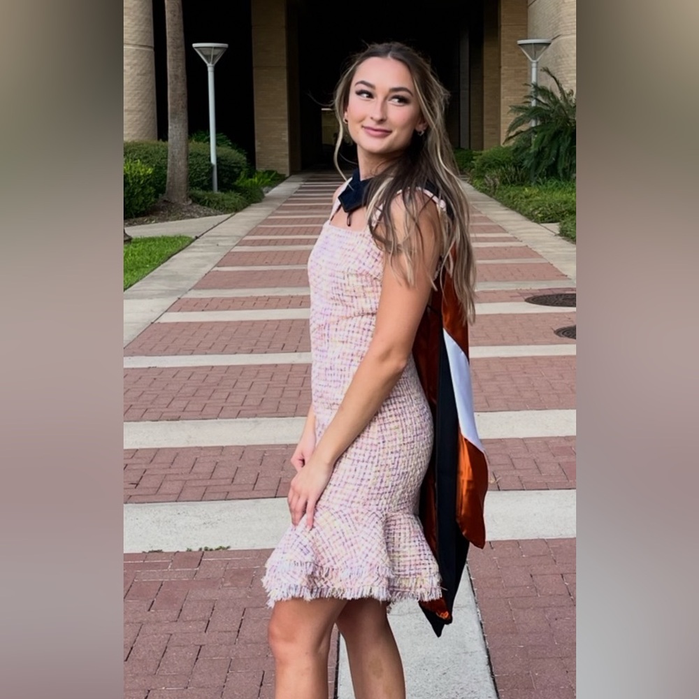 Likely Asymmetrical Pink Tweed Dress